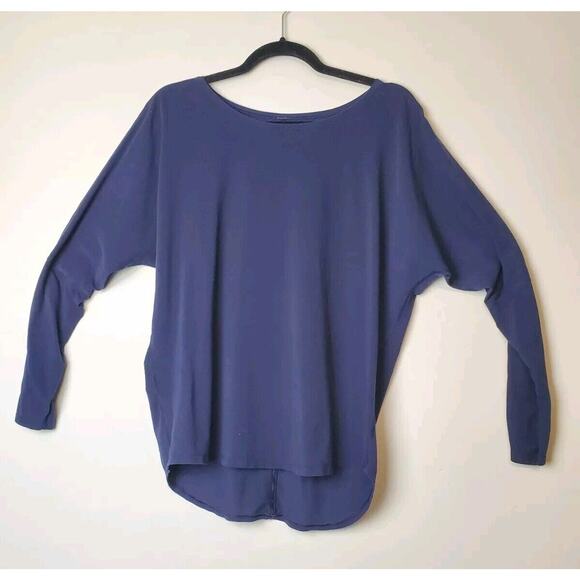 Lululemon 6 Love Scoop Neck Top Long Sleeve Blue Pima Cotton Dolman Womens - Picture 4 of 11